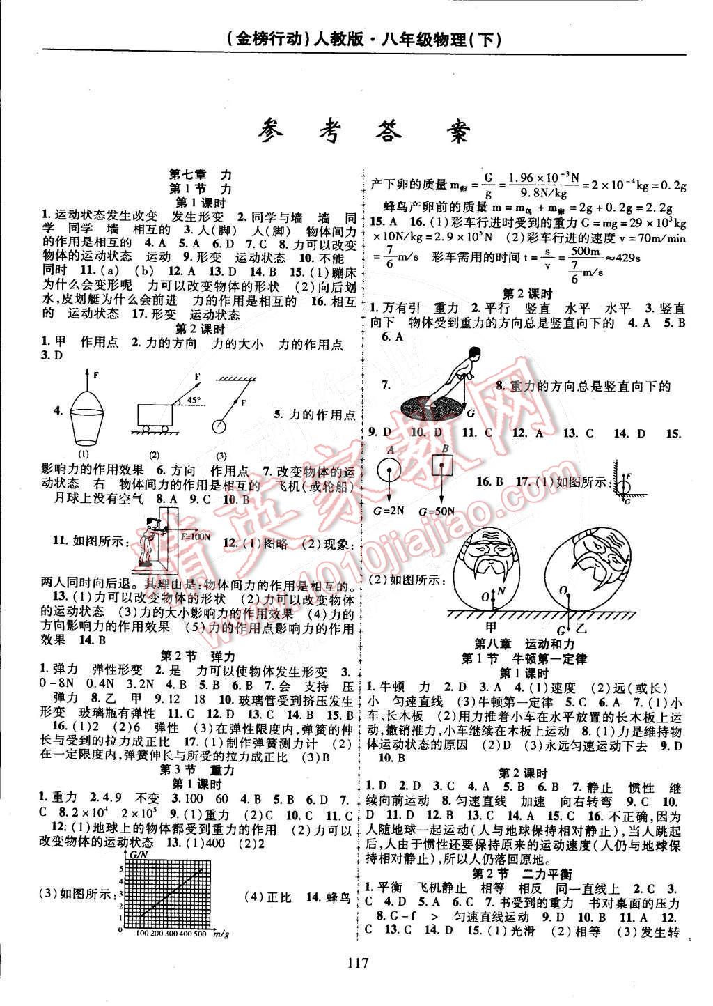 2015年金榜行動(dòng)八年級物理下冊人教版 第1頁