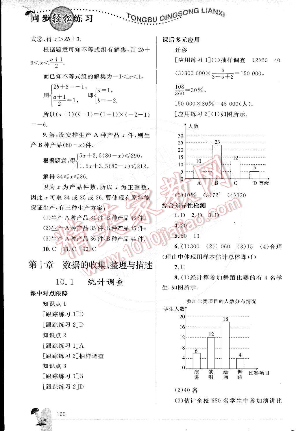 2015年同步轻松练习七年级数学下册人教版 第19页