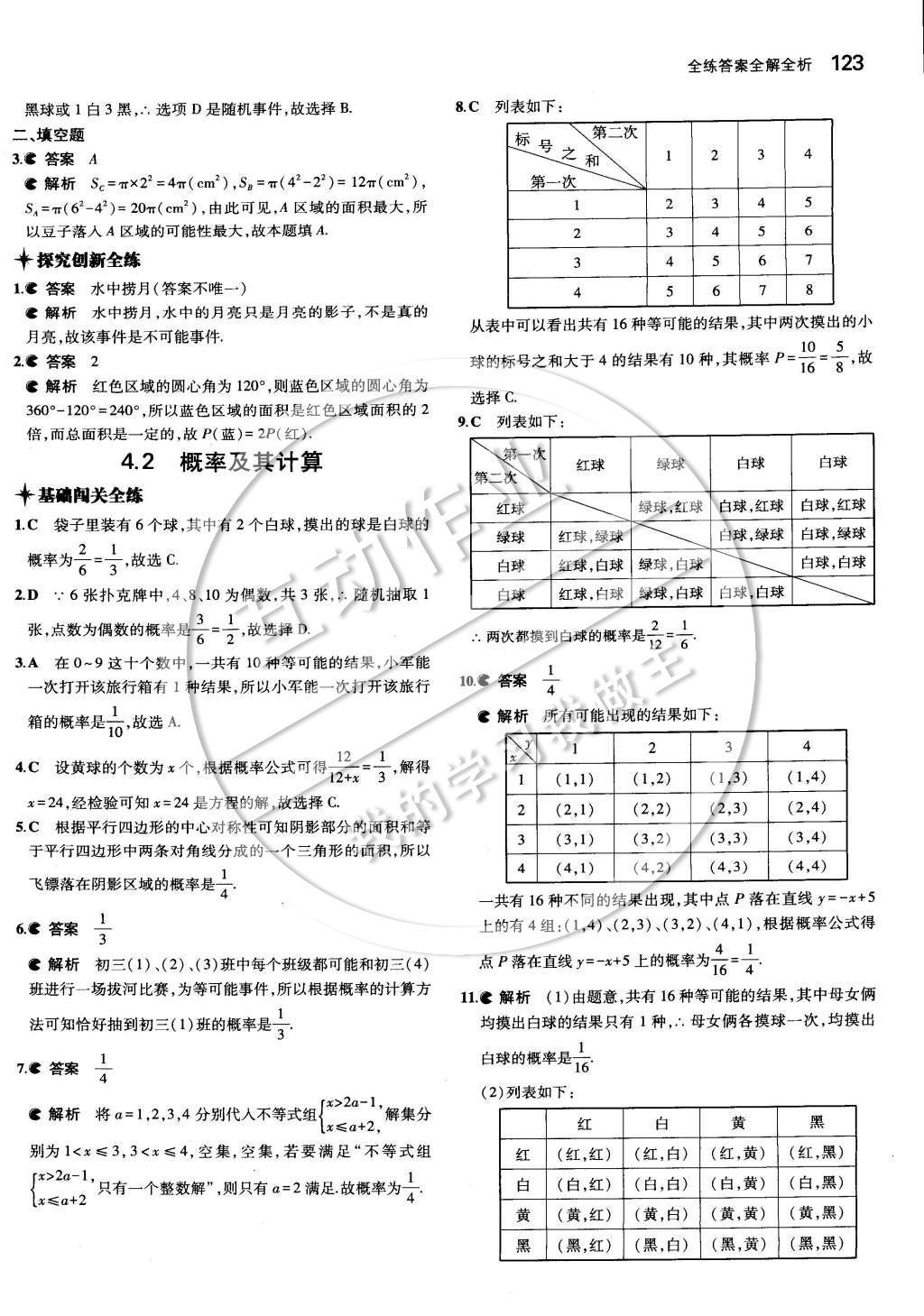 2015年5年中考3年模擬初中數(shù)學九年級下冊湘教版 第四章 概率第38頁