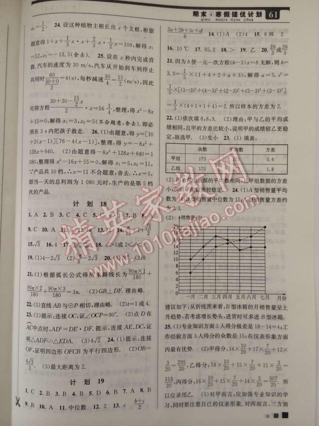 2015年期末寒假提優(yōu)計劃九年級數(shù)學國標蘇科版 第5頁