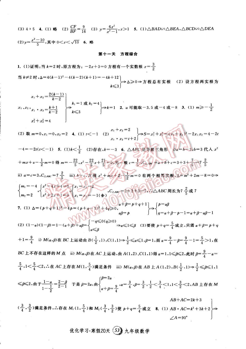 2015年優(yōu)化學(xué)習(xí)寒假20天九年級(jí)數(shù)學(xué)上海地區(qū)專用 第3頁