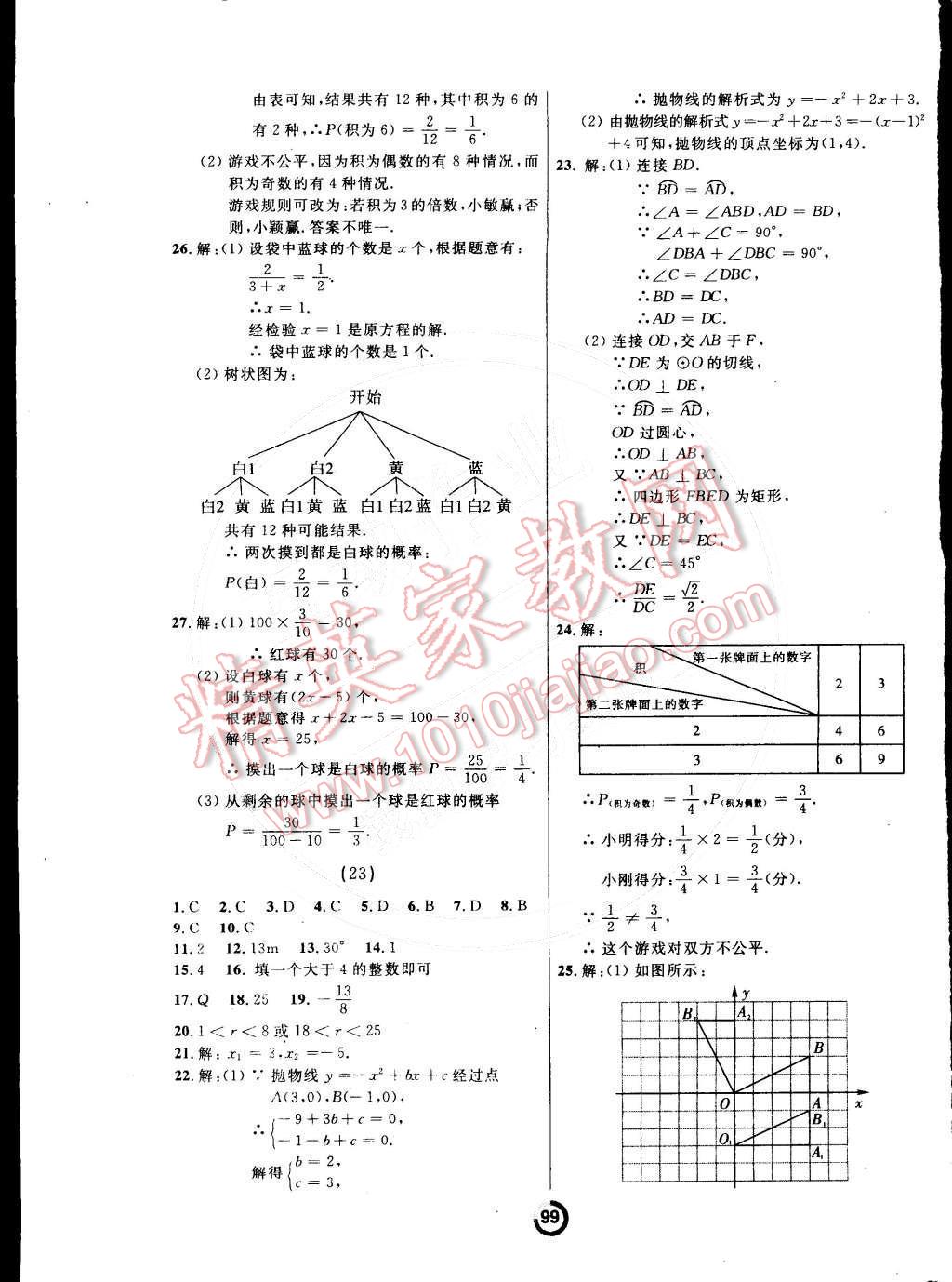 2014年學(xué)業(yè)評(píng)價(jià)九年級(jí)數(shù)學(xué)上冊(cè)人教版 第15頁