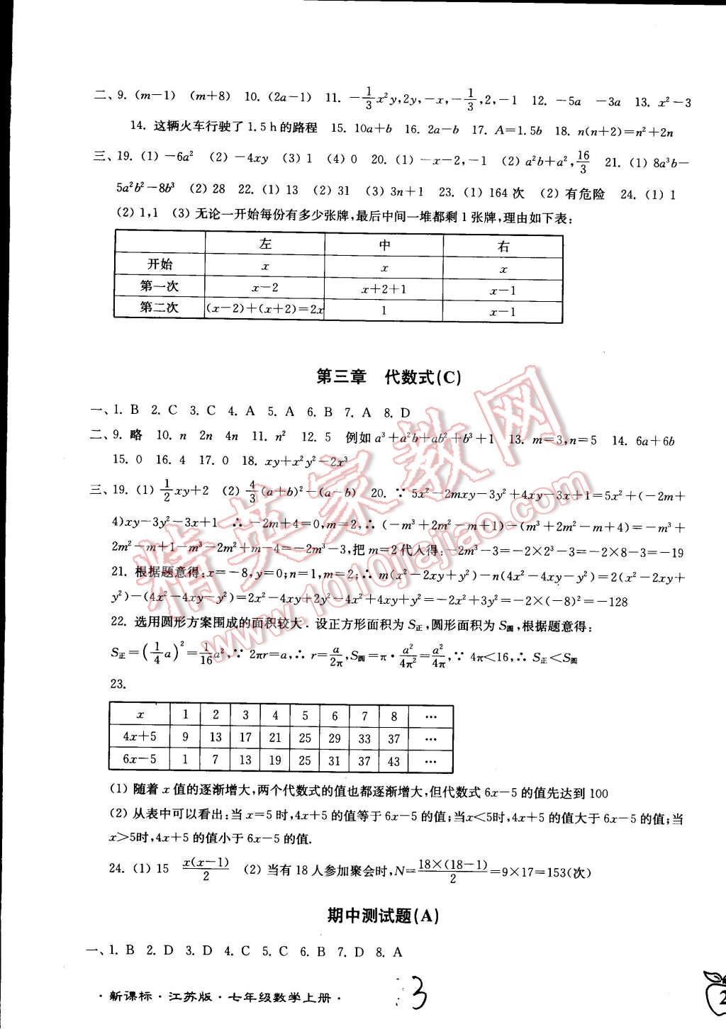 2014年江蘇密卷七年級數(shù)學(xué)上冊江蘇版 第3頁