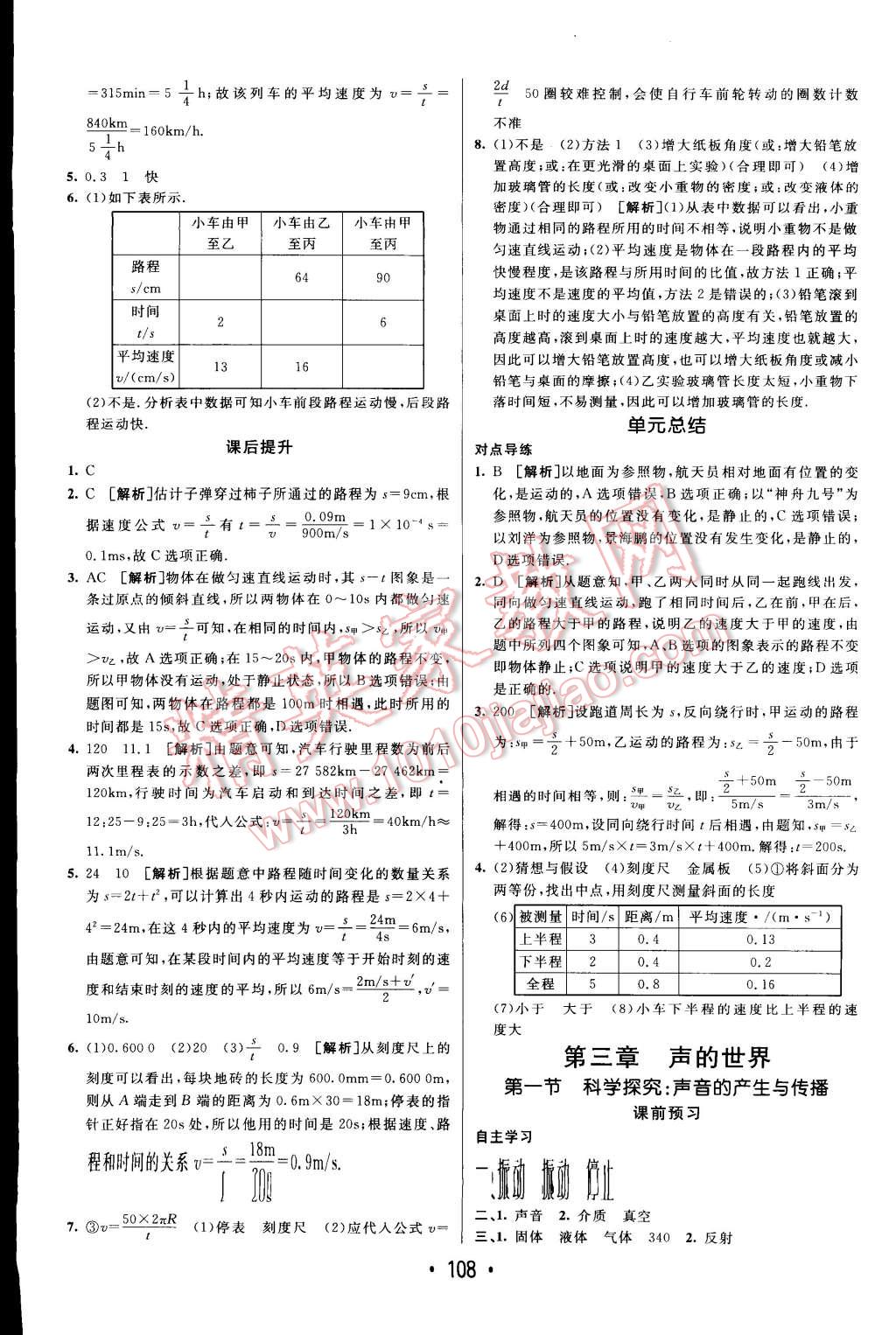 2014年同行學(xué)案課堂達(dá)標(biāo)八年級物理上冊滬科版 第4頁