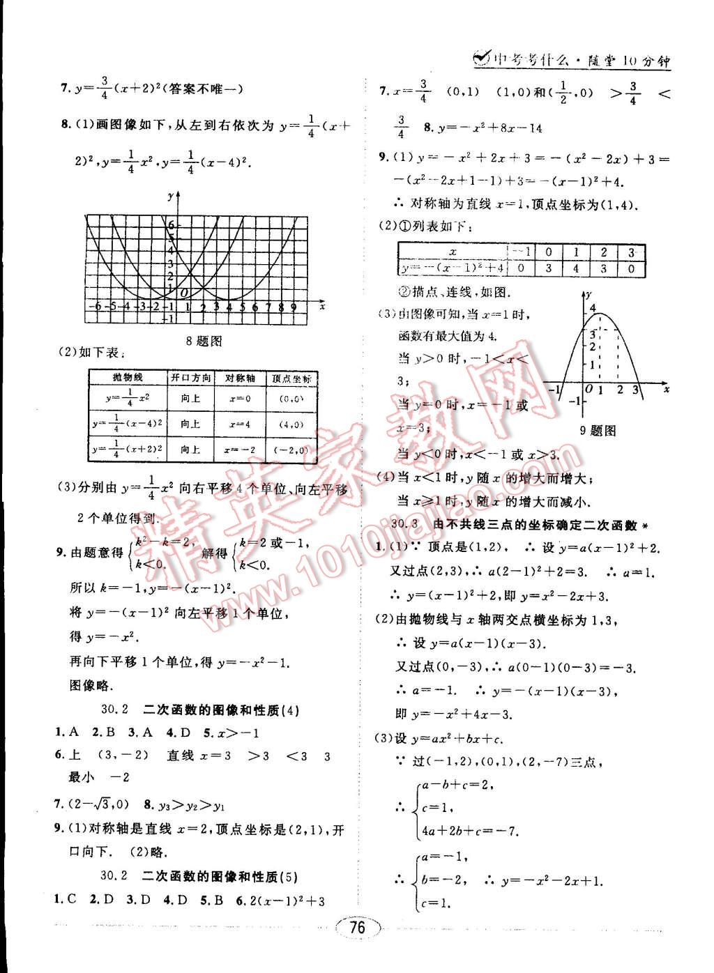 2015年中考考什么高效課堂導(dǎo)學(xué)案九年級數(shù)學(xué)下冊冀教版 第8頁