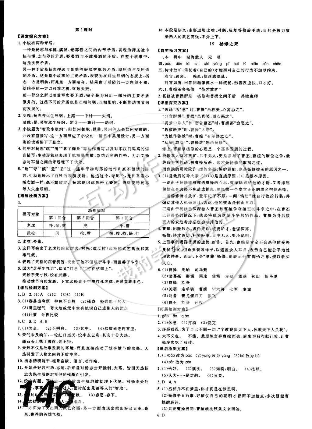 2014年中考考什么高效課堂導(dǎo)學(xué)案九年級語文上冊 參考答案第24頁