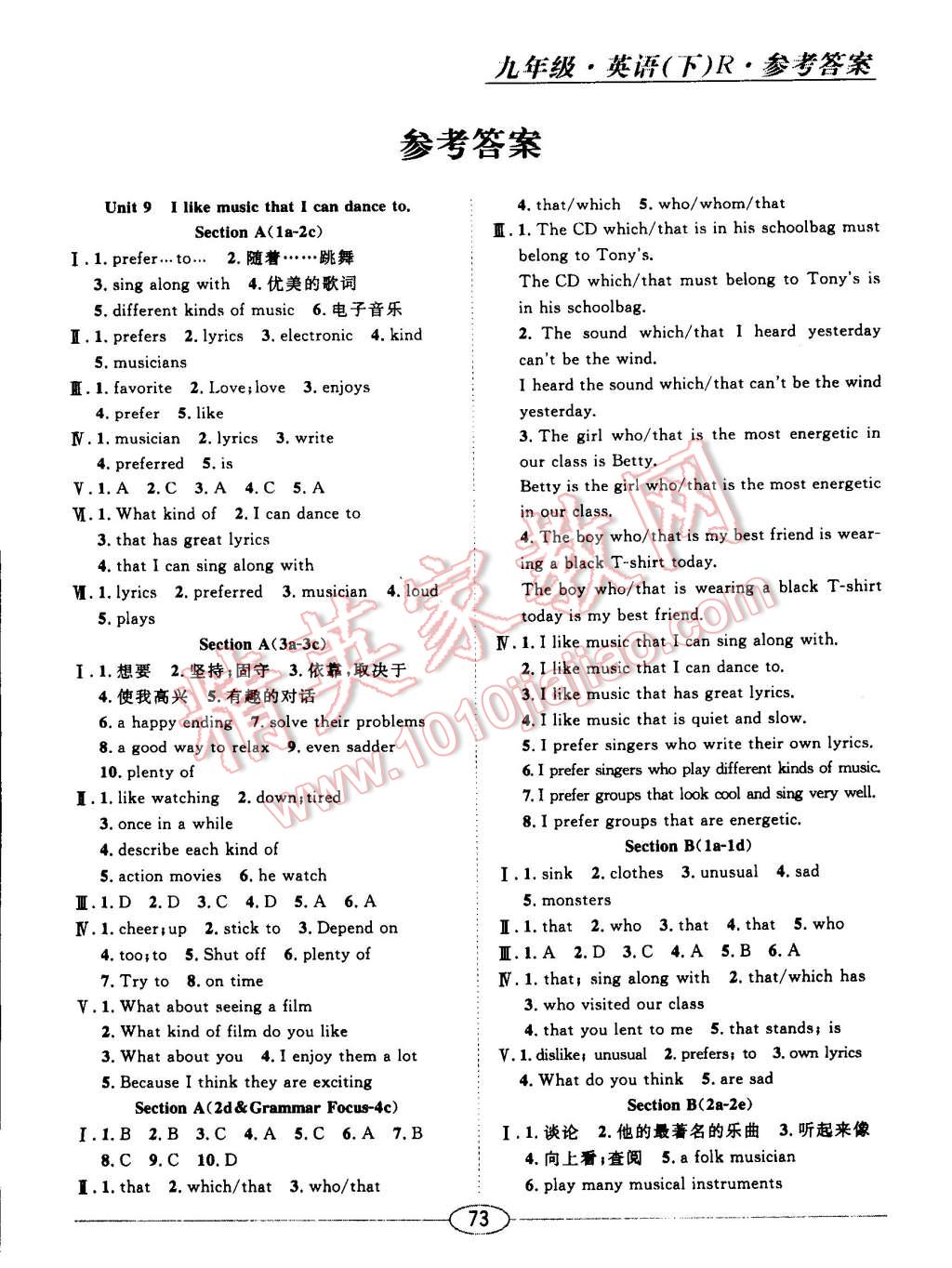 2015年中考考什么高效課堂導(dǎo)學(xué)案九年級(jí)英語(yǔ)下冊(cè) 第1頁(yè)