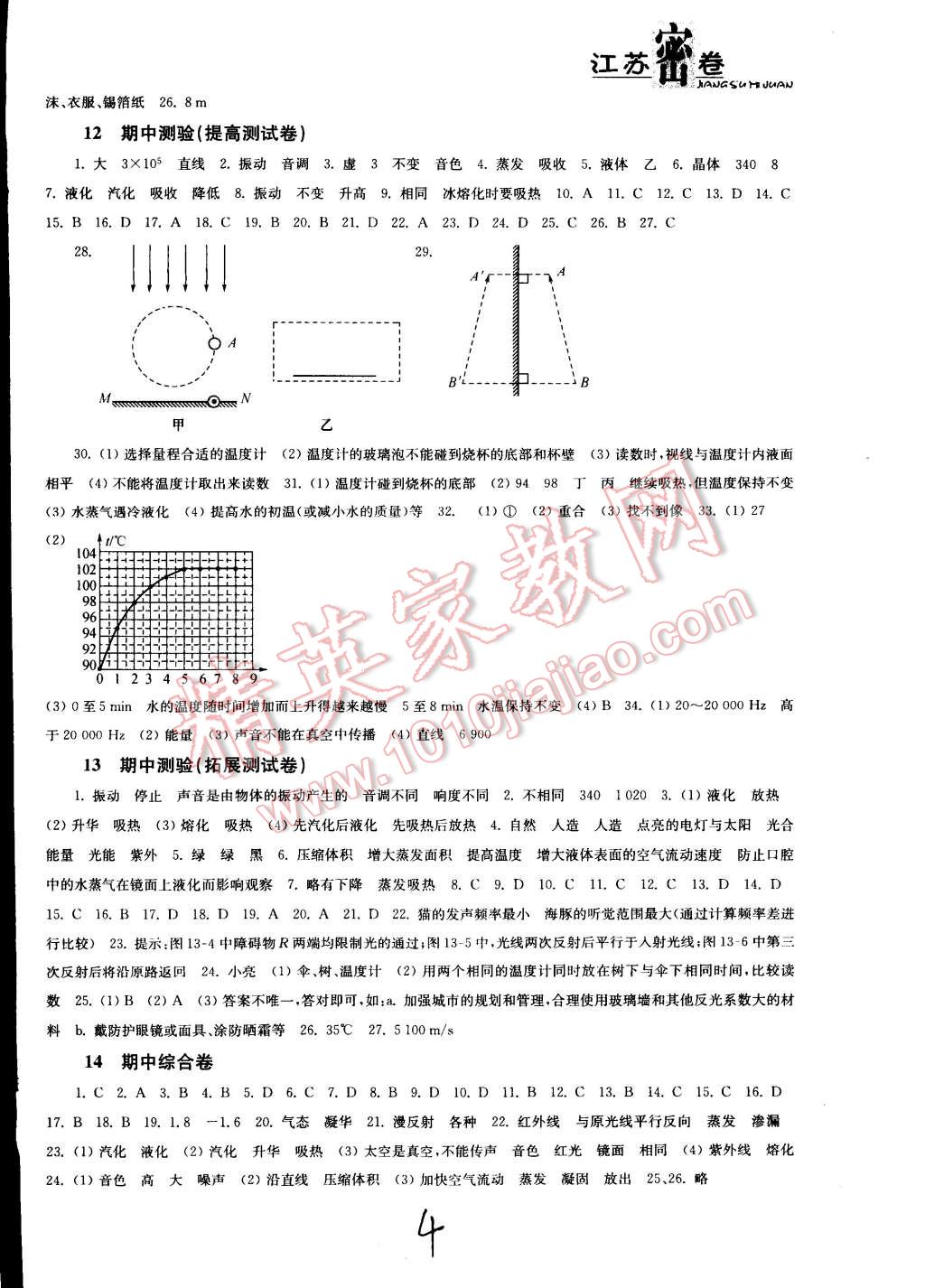 2014年江苏密卷八年级物理上册江苏版 第4页