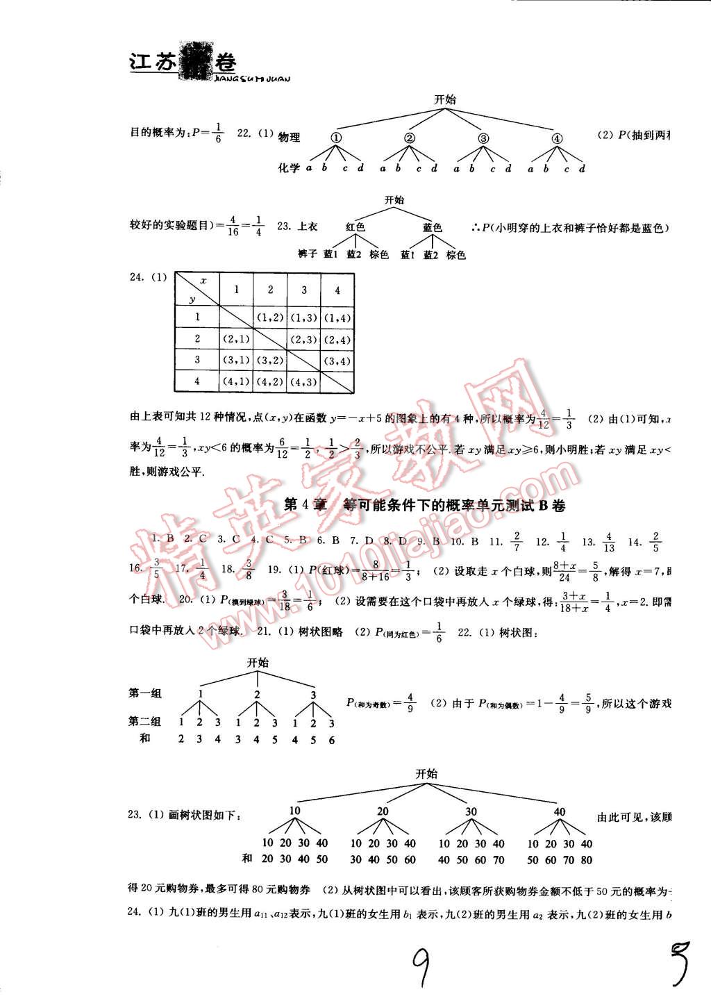 2014年江蘇密卷九年級(jí)數(shù)學(xué)上冊(cè)江蘇版 第9頁