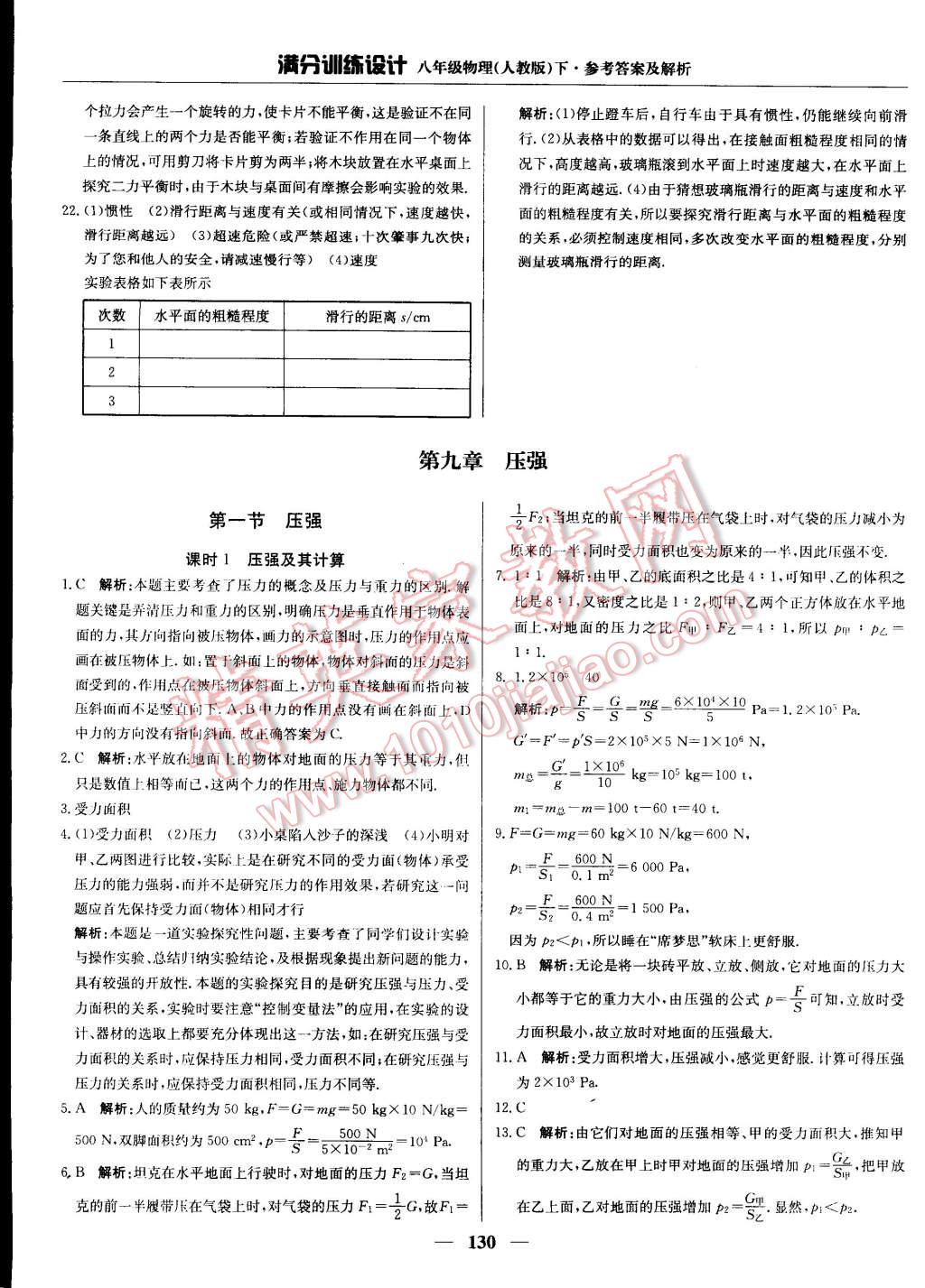 2015年滿分訓練設計八年級物理下冊人教版 第12頁