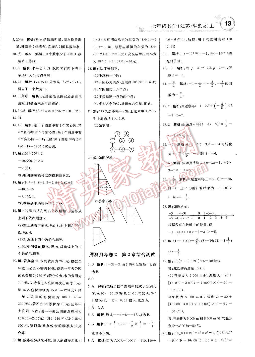 2014年輕巧奪冠周測(cè)月考直通中考七年級(jí)數(shù)學(xué)上冊(cè)蘇科版 第12頁(yè)