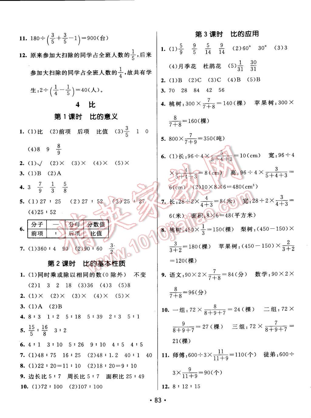 2014年同行课课100分过关作业六年级数学上册人教版 第5页