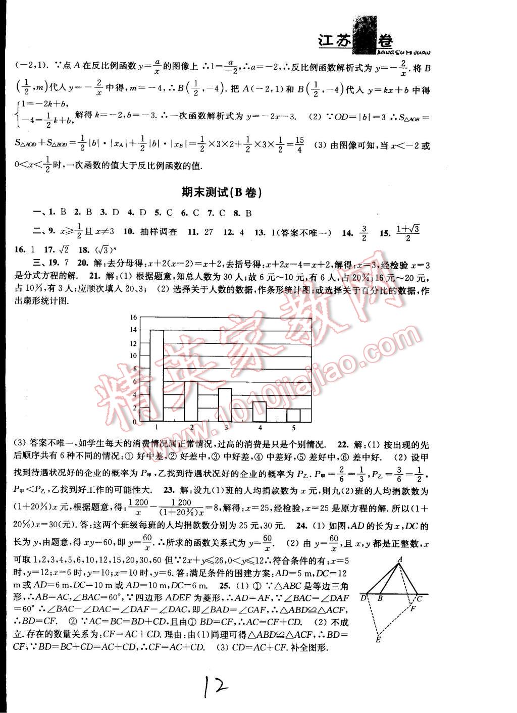 2015年江苏密卷八年级数学下册江苏版 第12页