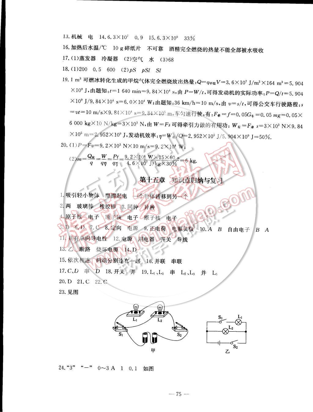 2014年精彩考評(píng)單元測(cè)評(píng)卷九年級(jí)物理上冊(cè)人教版 第3頁(yè)