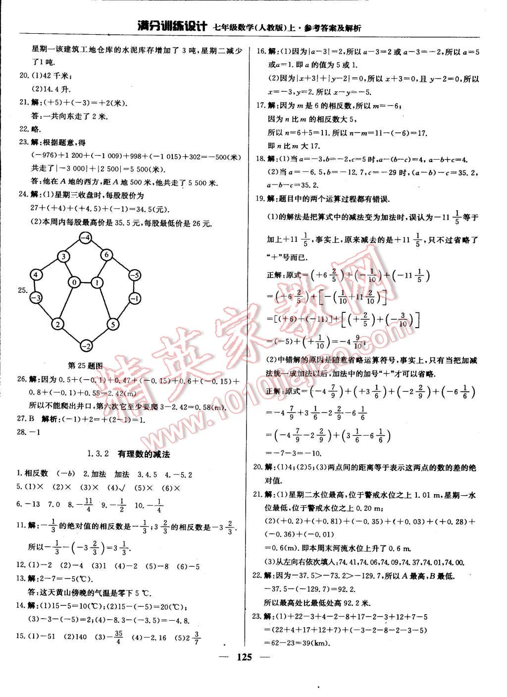 2014年满分训练设计七年级数学上册人教版 第6页