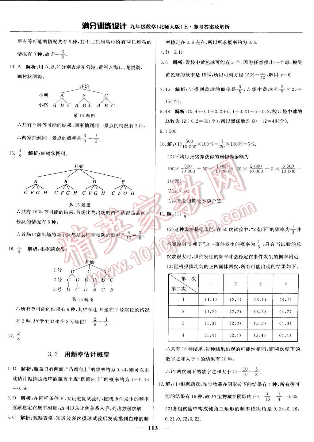 2014年滿分訓(xùn)練設(shè)計(jì)九年級(jí)數(shù)學(xué)上冊(cè)北師大版 第9頁(yè)