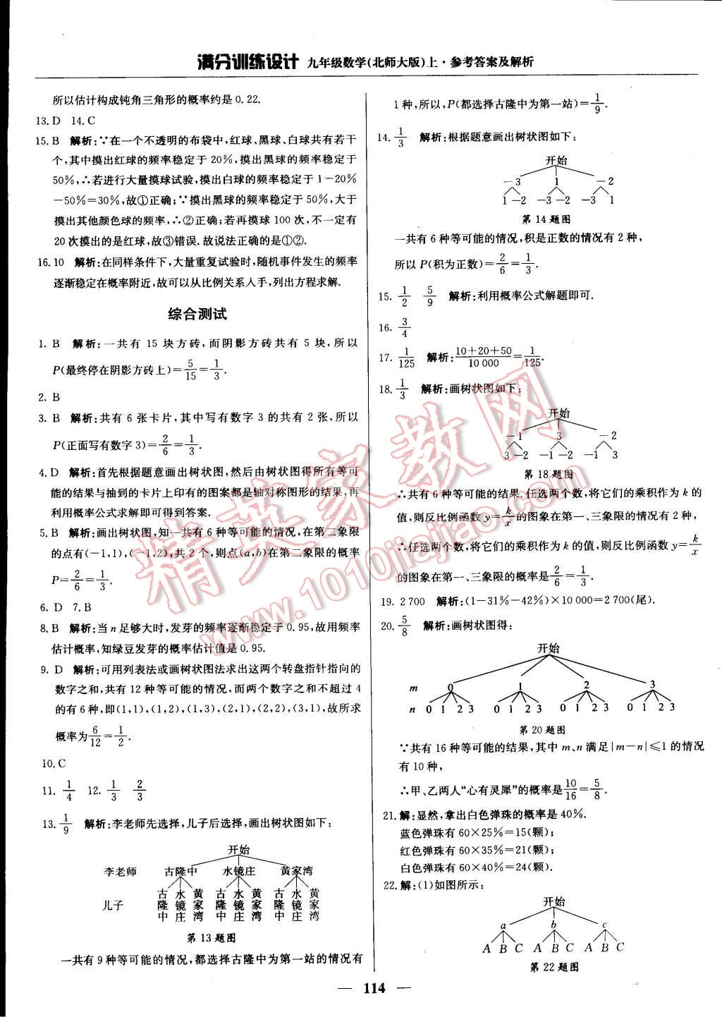 2014年满分训练设计九年级数学上册北师大版 第10页