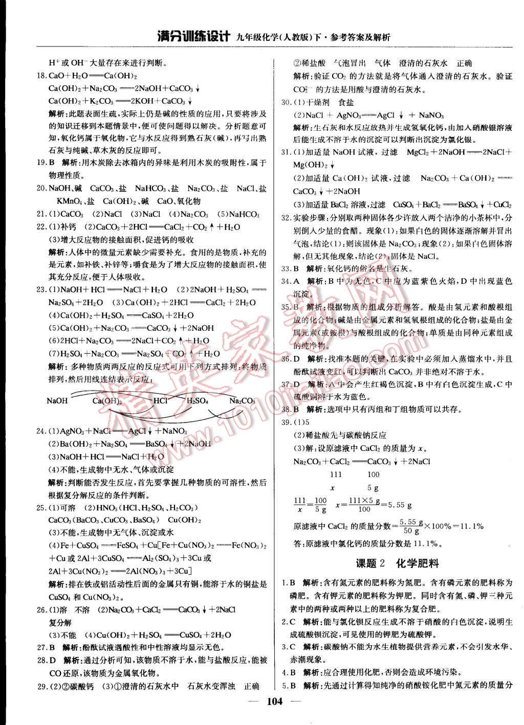 2015年滿分訓(xùn)練設(shè)計(jì)九年級化學(xué)下冊人教版 第17頁