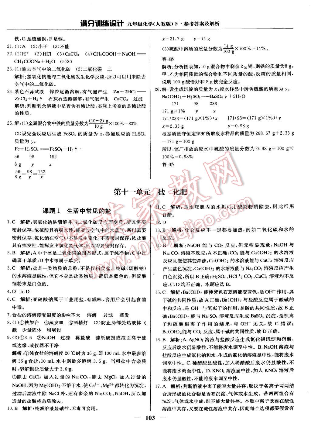 2015年滿分訓(xùn)練設(shè)計九年級化學(xué)下冊人教版 第16頁