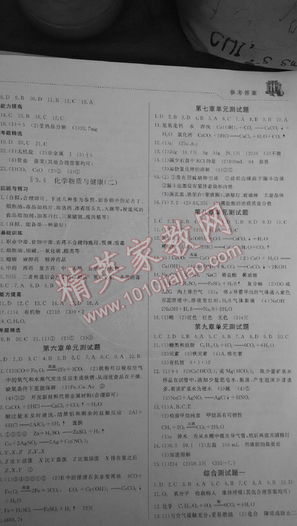 2015年多元評(píng)價(jià)與素質(zhì)提升九年級(jí)化學(xué)下冊科粵版 第9頁