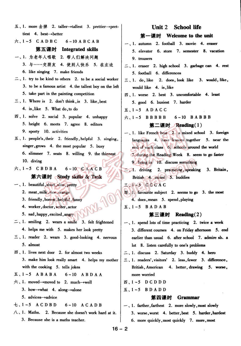 2014年一课三练单元达标测试八年级英语上册译林版 第2页