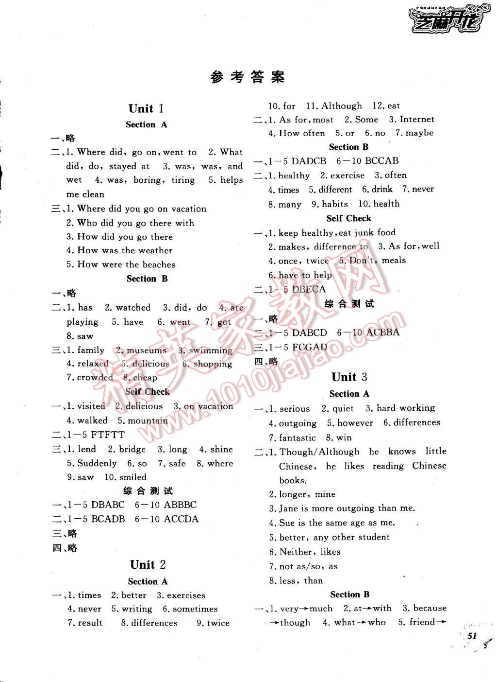 2014年英語(yǔ)作業(yè)本八年級(jí)上冊(cè)人教版 第1頁(yè)