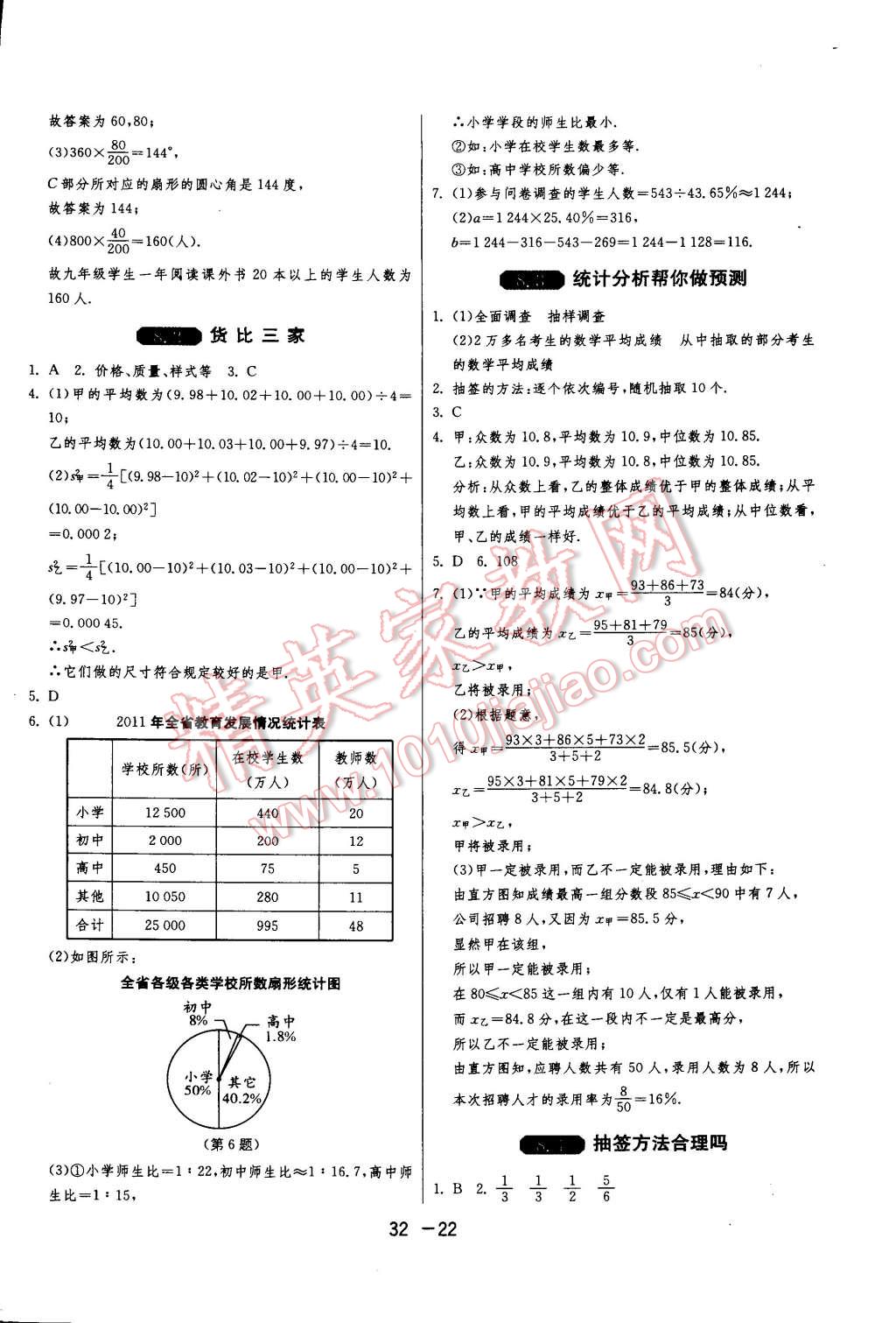 2015年一课三练单元达标测试九年级数学下册苏科版 第22页