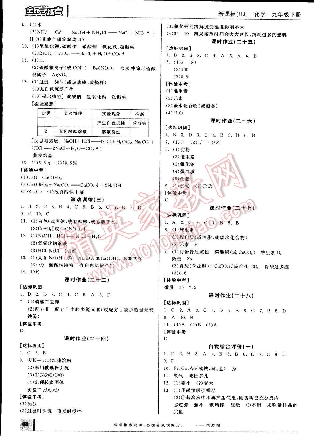 2015年全品学练考九年级化学下册人教版 第10页