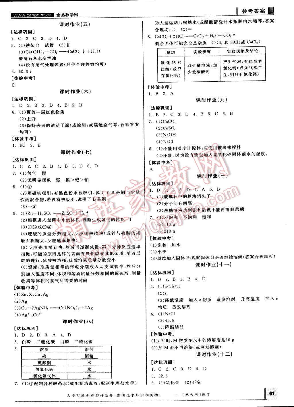 2015年全品学练考九年级化学下册人教版 第7页