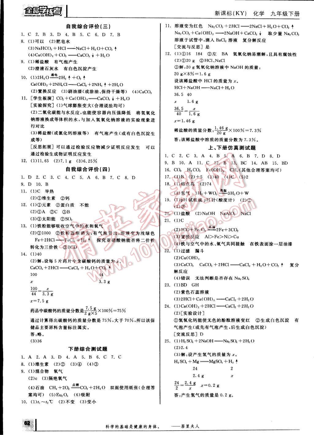 2015年全品学练考九年级化学下册科粤版 第10页