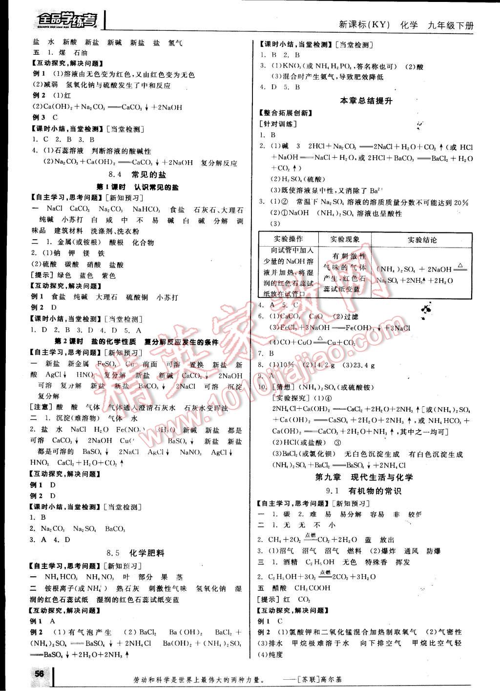 2015年全品學(xué)練考九年級化學(xué)下冊科粵版 第4頁