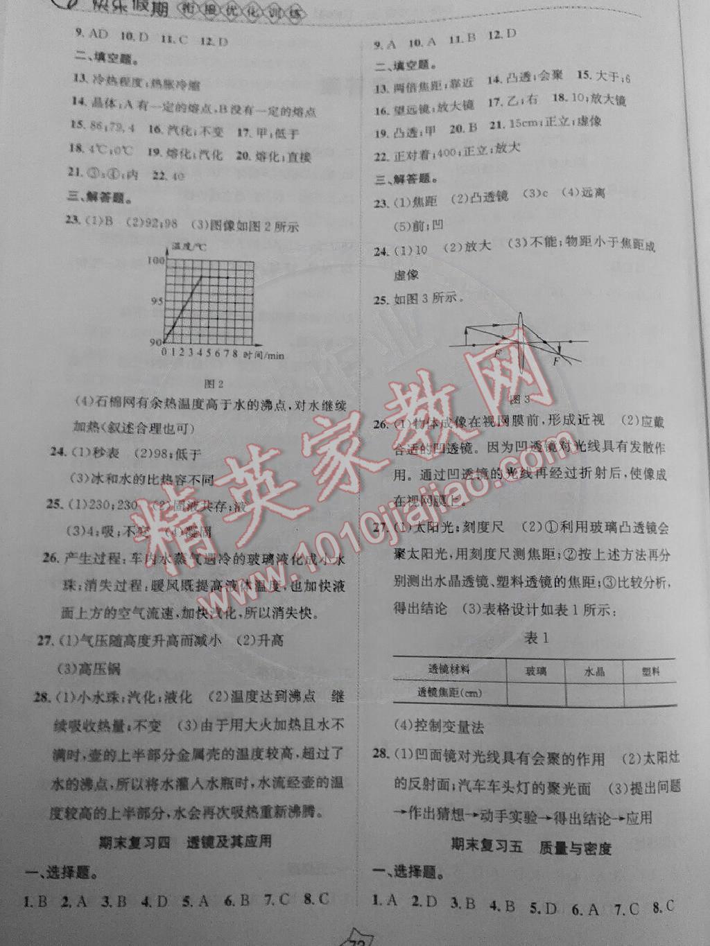 2015年快乐假期衔接优化训练寒假八年级物理 第2页