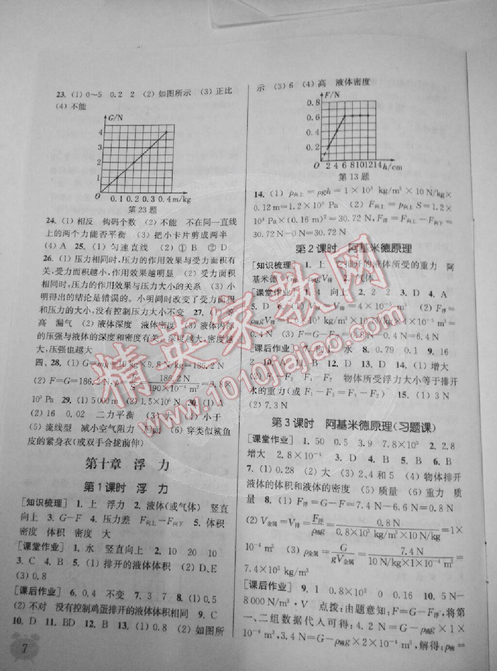 2015年通城學(xué)典課時(shí)作業(yè)本八年級(jí)物理下冊(cè)人教版 第7頁(yè)