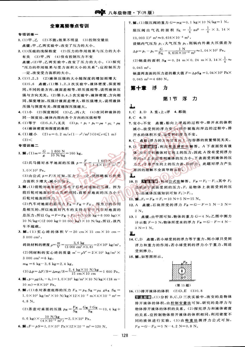 2015年綜合應(yīng)用創(chuàng)新題典中點八年級物理下冊人教版 第14頁