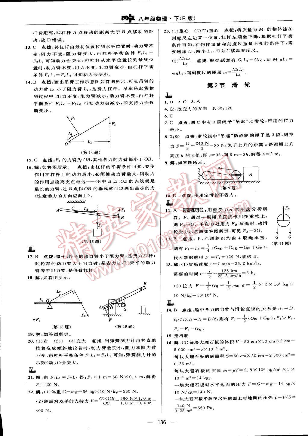 2015年綜合應(yīng)用創(chuàng)新題典中點(diǎn)八年級(jí)物理下冊(cè)人教版 第22頁