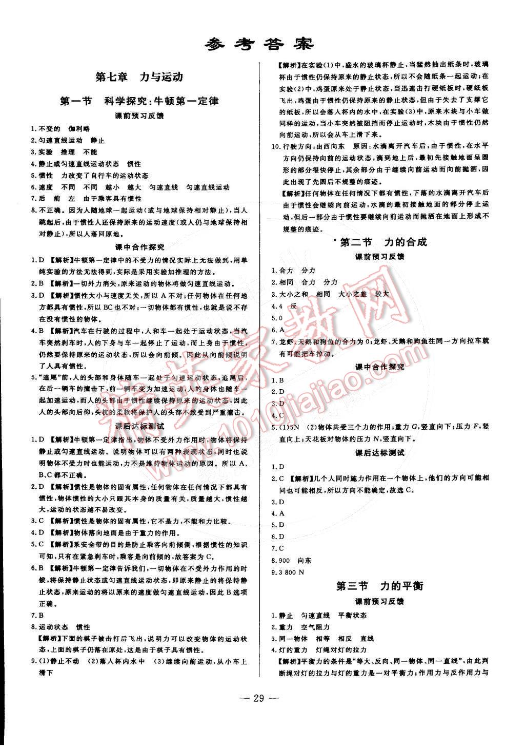 2015年非常1加1八年級物理下冊滬科版 第1頁