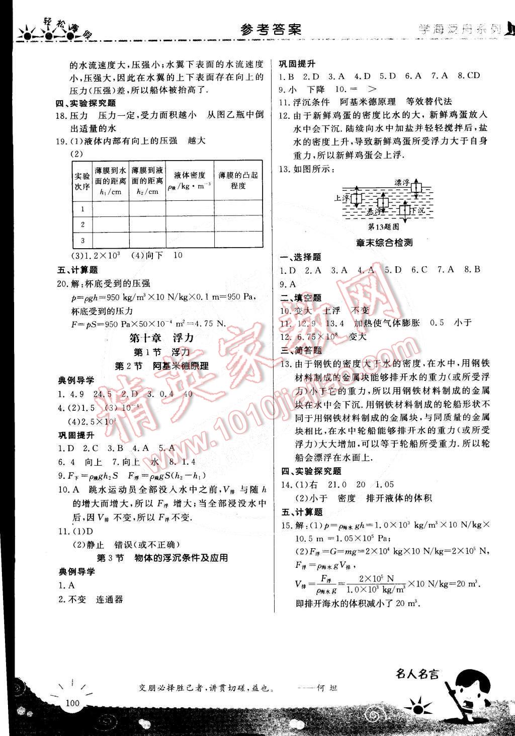 2015年輕松寒假?gòu)?fù)習(xí)加預(yù)習(xí)八年級(jí)物理 第10頁(yè)