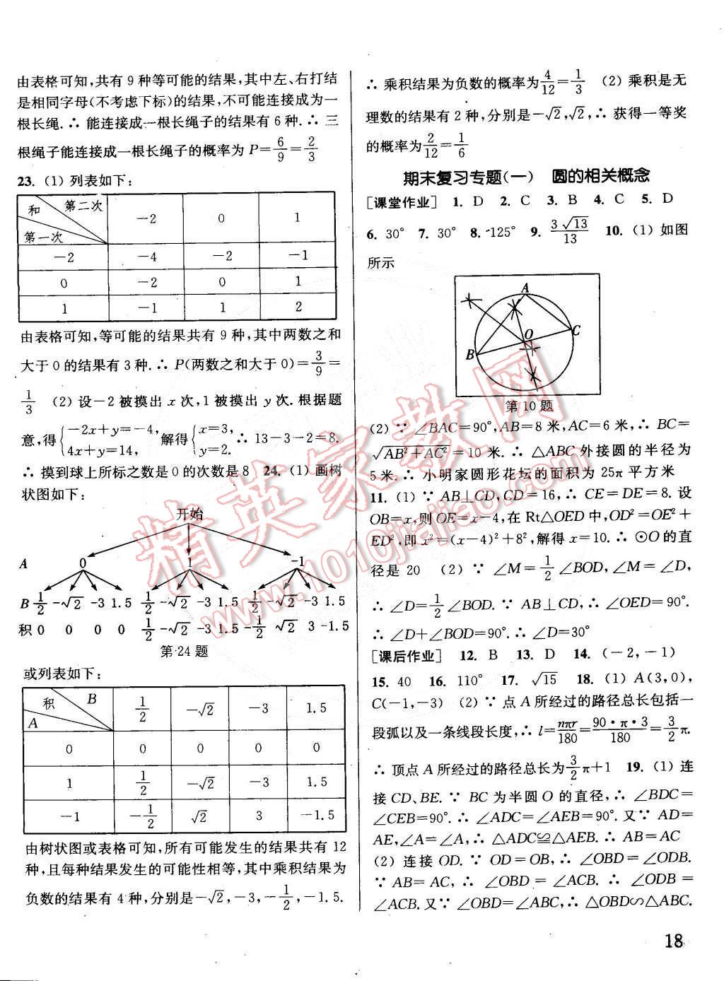 2015年通城學(xué)典課時作業(yè)本九年級數(shù)學(xué)下冊滬科版 第18頁