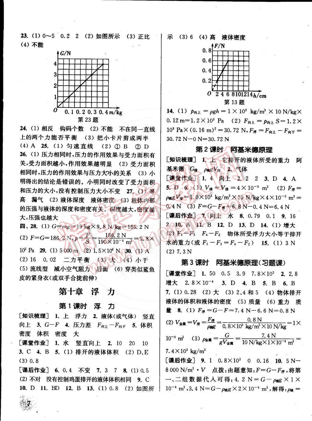 2015年通城學(xué)典課時(shí)作業(yè)本八年級(jí)物理下冊(cè)人教版 第7頁(yè)