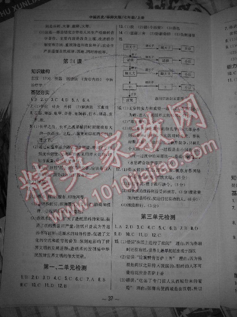 2014年新編基礎(chǔ)訓(xùn)練七年級(jí)歷史上冊(cè)華師大版安徽教育出版社 第9頁