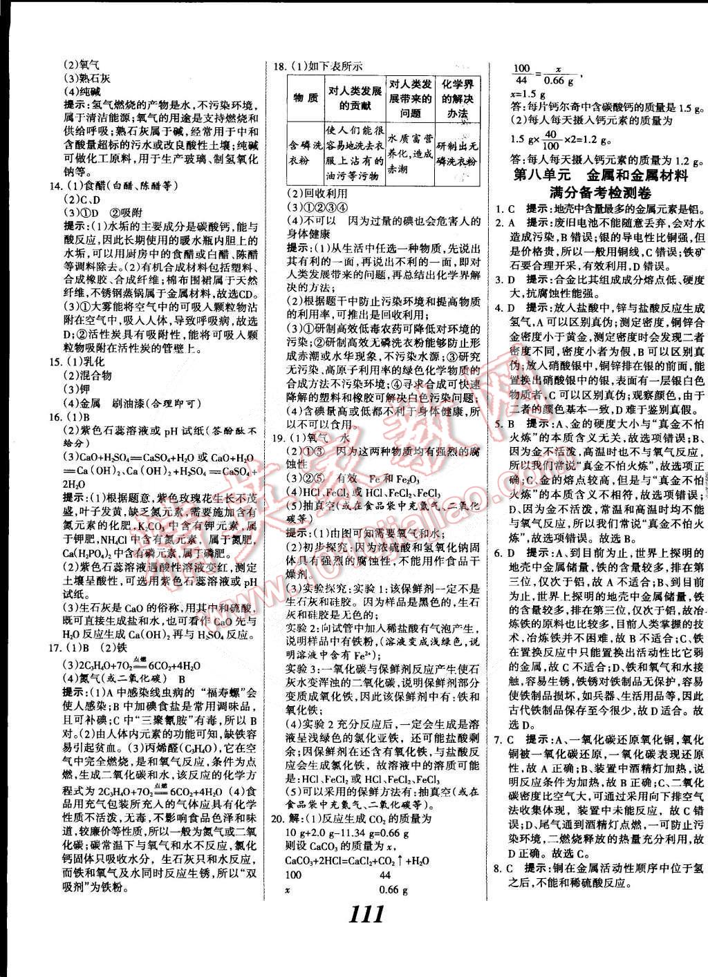 2014年全優(yōu)課堂考點集訓(xùn)與滿分備考九年級化學(xué)全一冊下人教版 第15頁