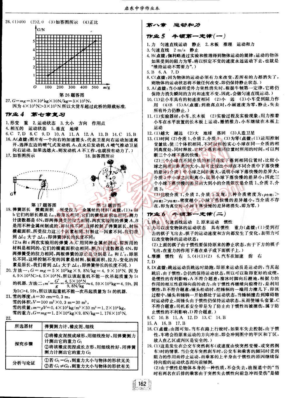 2015年启东中学作业本八年级物理下册人教版 第2页