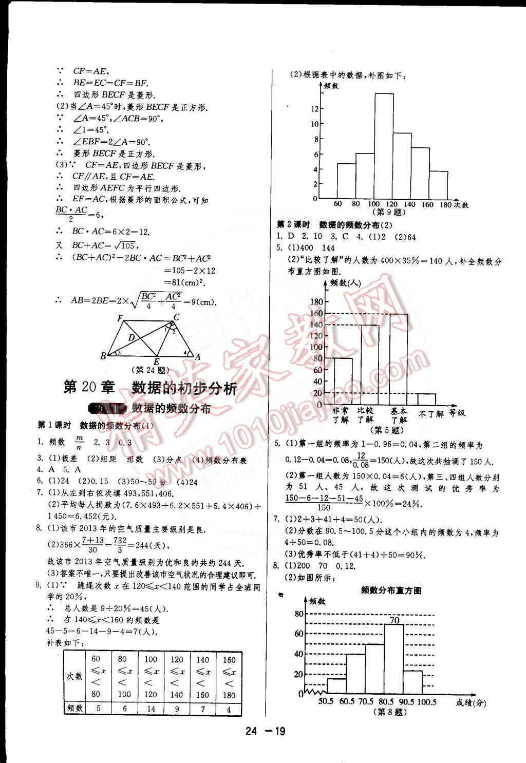 2015年1课3练单元达标测试八年级数学下册沪科版 第19页