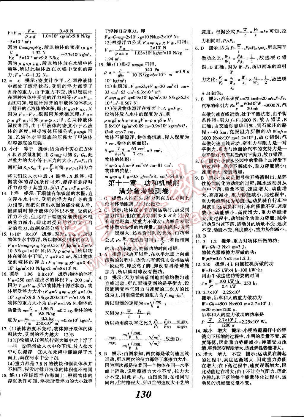 2015年全优课堂考点集训与满分备考八年级物理下册人教版 第22页