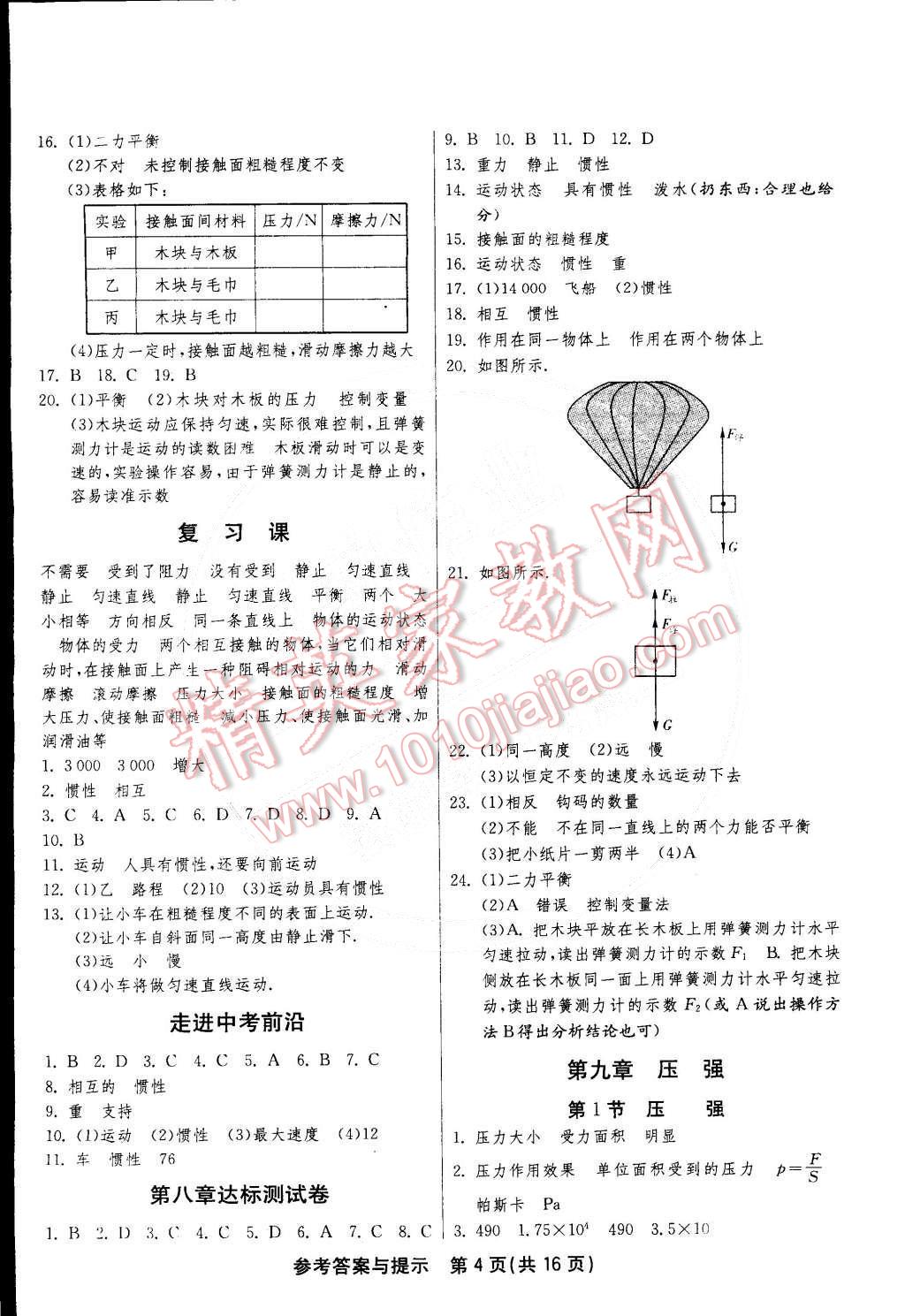 2015年1课3练单元达标测试八年级物理下册人教版 第4页