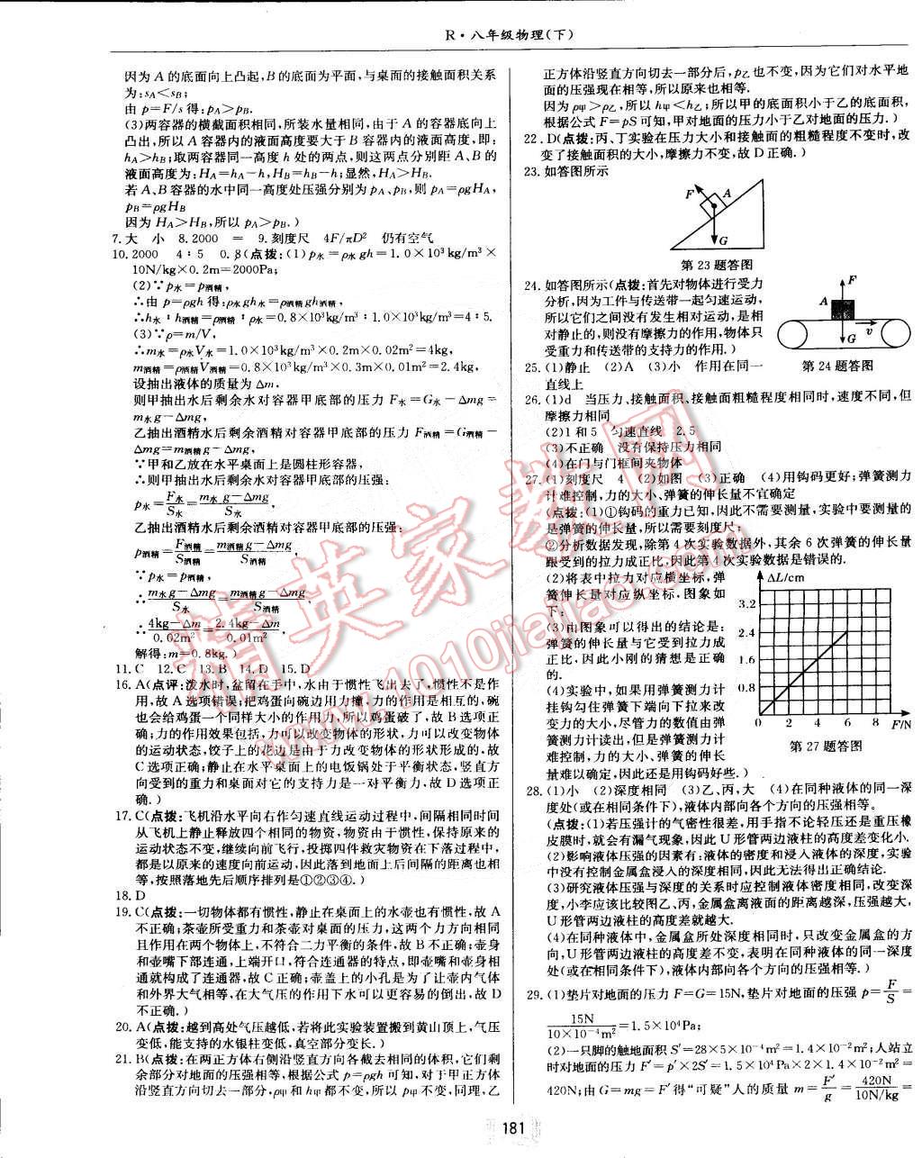 2015年啟東中學作業(yè)本八年級物理下冊人教版 第21頁