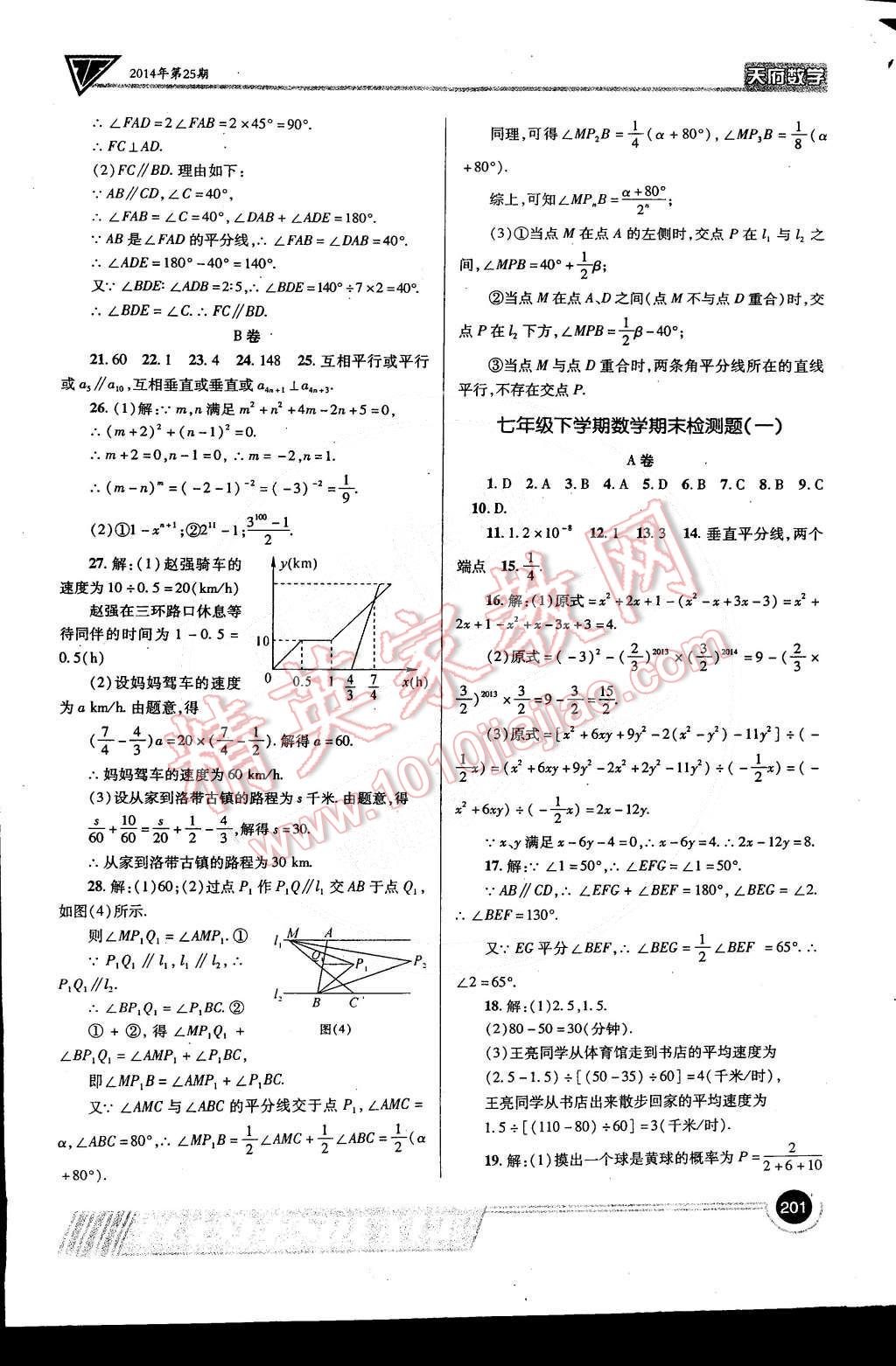 2015年天府?dāng)?shù)學(xué)七年級(jí)下冊(cè)北師大版 第20頁(yè)