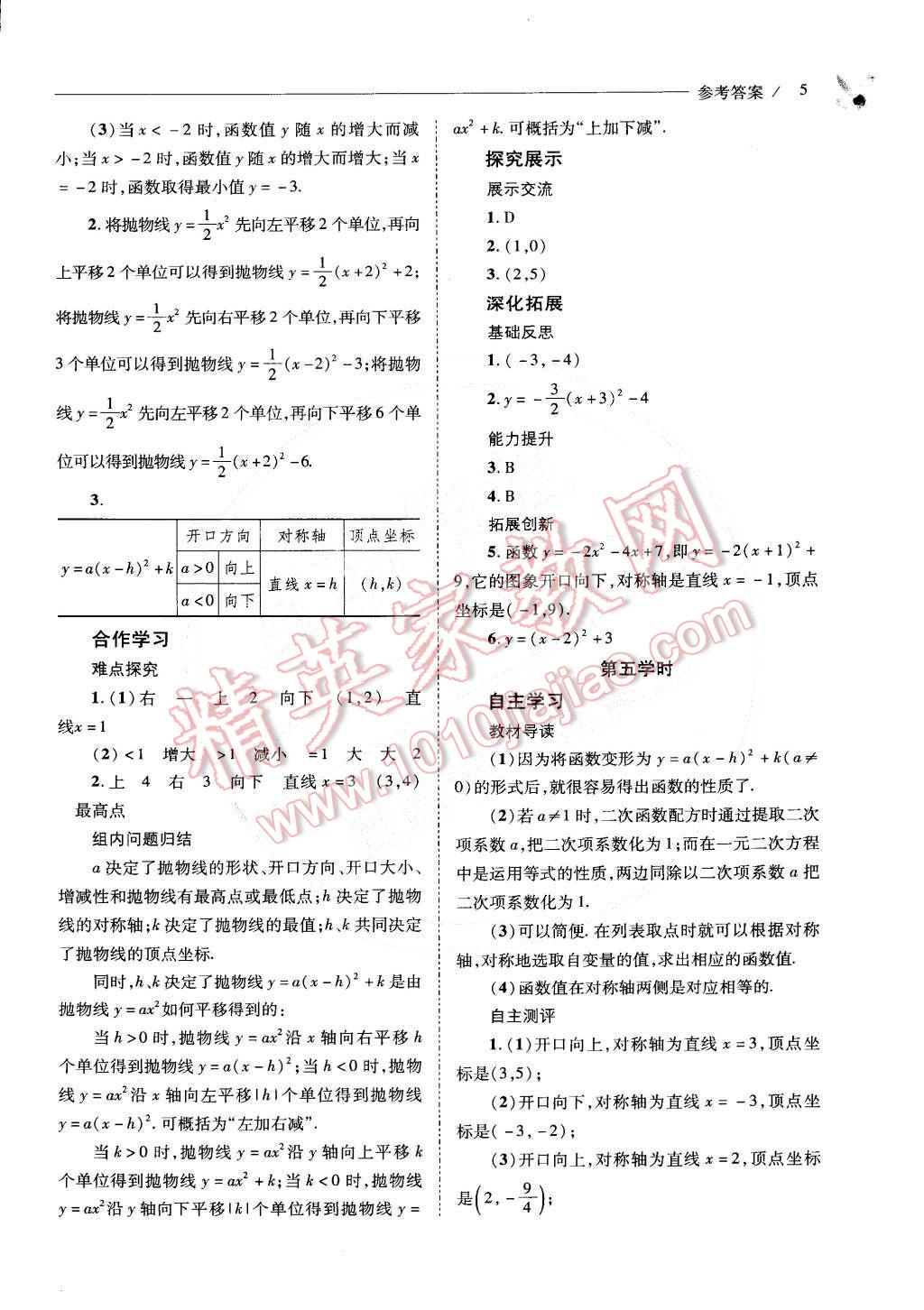 2015年新課程問題解決導(dǎo)學(xué)方案九年級數(shù)學(xué)下冊華東師大版 第5頁