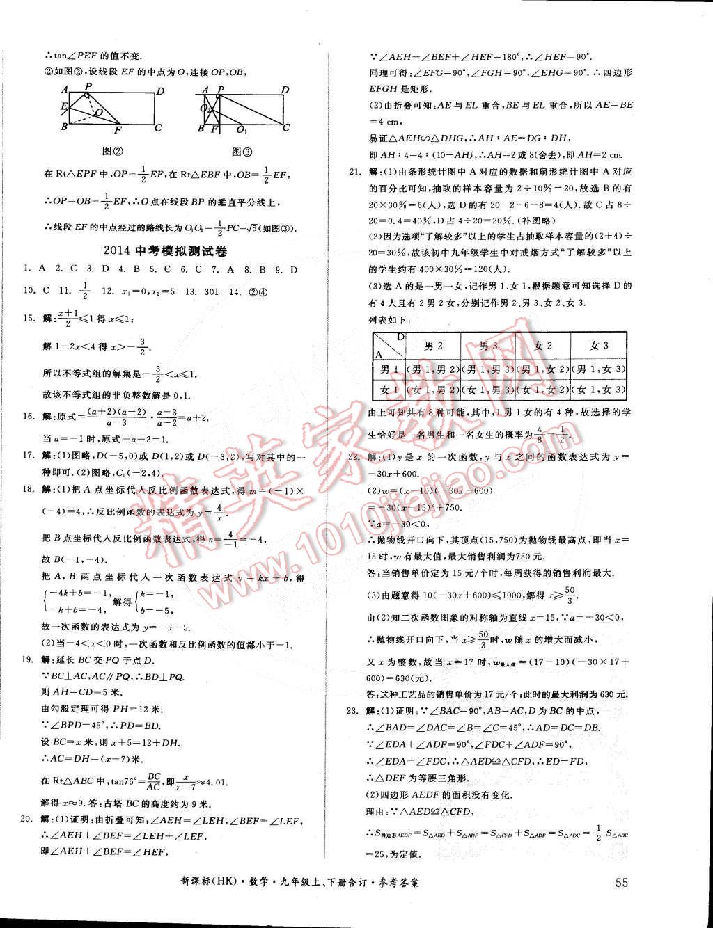 2014年全品小復(fù)習(xí)九年級數(shù)學(xué)上下冊合訂本滬科版 第14頁