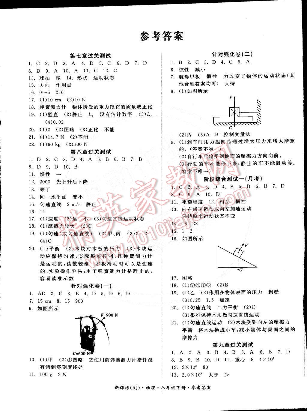 2015年全品小复习八年级物理下册人教版 第1页